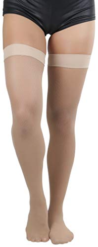Image of ToBeInStyle Womens Classic and Chic Micro Mesh Net Thigh High Stockings