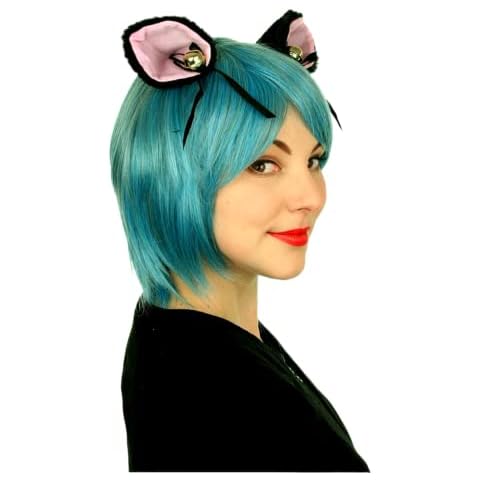 Prettyland C244 - Kurze Glatte Fransige Perücke Türkis Blau Cover