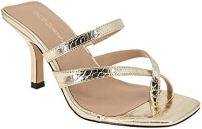 BCBGeneration Women's Glam Heeled Sandal, Platino Snake, 5 | Image 3