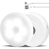 DAZZY DOT Rechargeable Touch Light 2 Pack, Push Button Light, Magnetic Puck Lights for Closet, Locke
