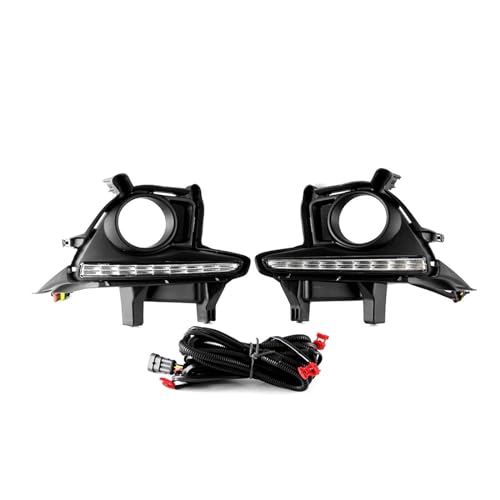 XCZPRKMXY LED DRL Daytime Running Light Front Bumper Fog Lamps with Turn Signal Accessories Compatible with Toyota Highlander 2014 2015 2016