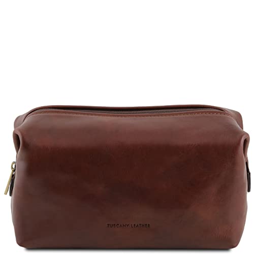 Tuscany Leather - Smarty - Leather toilet bag - Large size Brown - TL141219/1