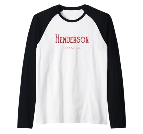 Henderson Nevada Typographic Design Raglan Baseball Tee