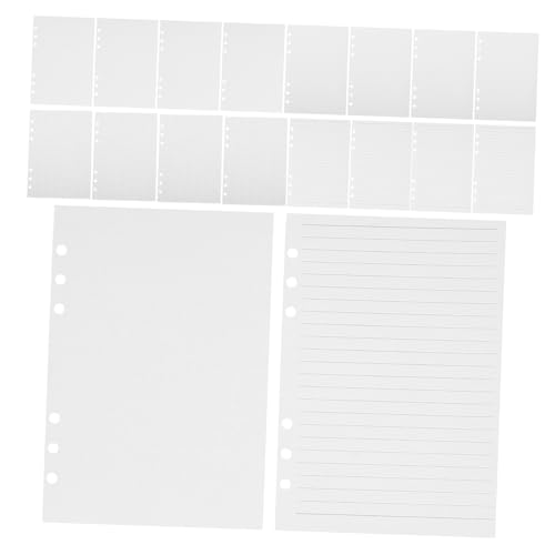 Recambio A5 para Planificador de 6 Agujeros, 180 Hojas de Papel Blanco a Rayas para Cuaderno