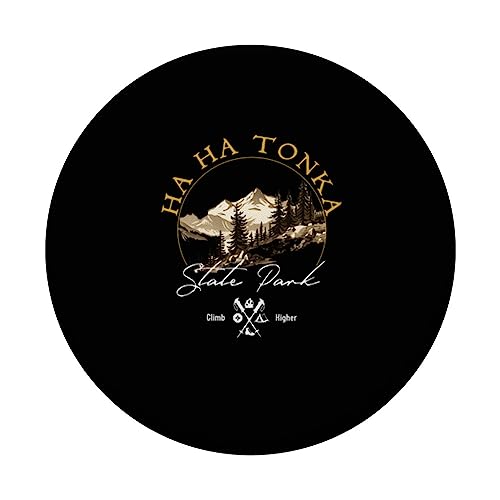 Ha Ha Tonka State Park Retro Vintage Apparel - Souvenir PopSockets Swappable PopGrip, Black - Image 3