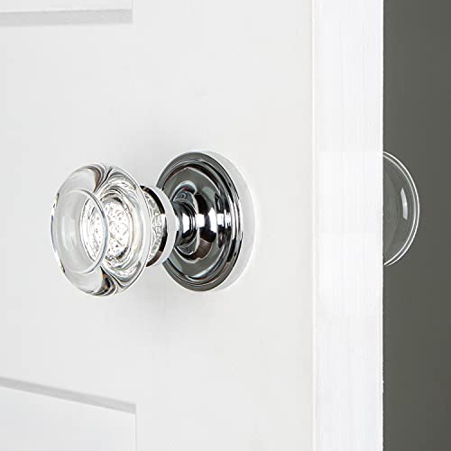 Image of Nostalgic Warehouse Classic Rosette Round Clear Crystal Door Knob