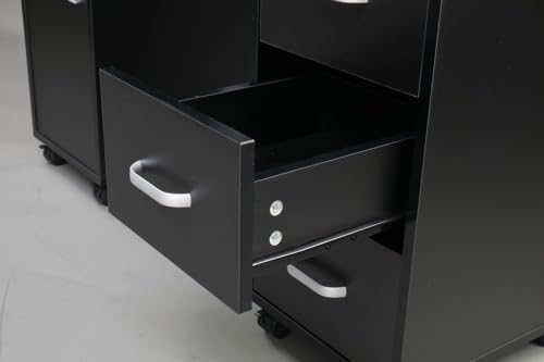 Miniatura 9 de Winado Estación de mesa de manicura para uñas, escritorio de uñas de spa con ventilación eléctrica de corriente descendente, ruedas de bloqueo,