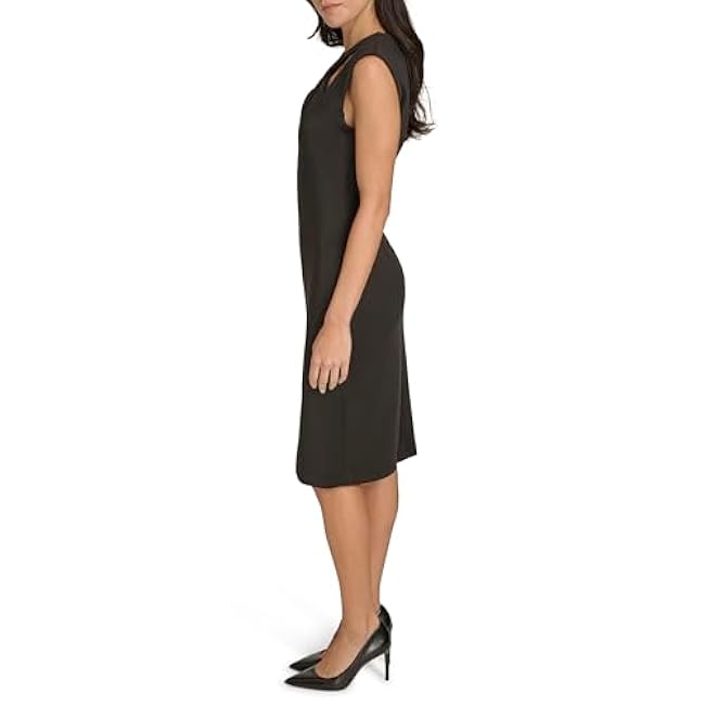Calvin Klein Women's Basic Cross-Neck Scuba Sheath Dress