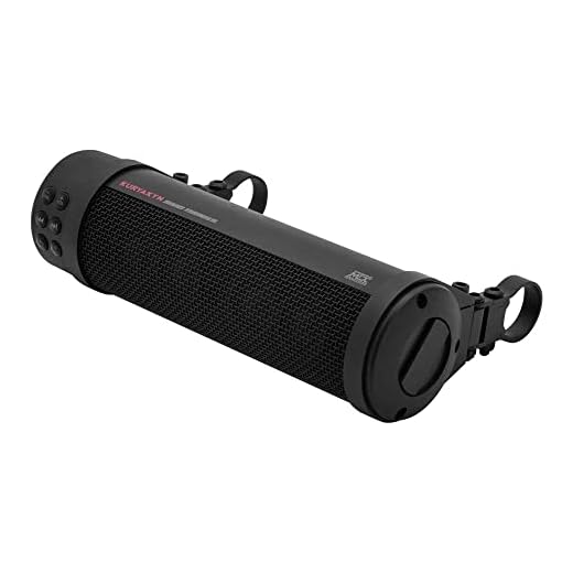 Kuryakyn 2720 MTX Road Thunder Weather Resistant Motorcycle Sound Bar Plus: 300 Watt Handlebar Mounted Audio Speakers with Bluetooth, USB Power Charger, Satin Black
