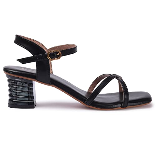 Image of Longwalk Women's Cross Strap Sandal, Transparent Heel Sandal for Girl's