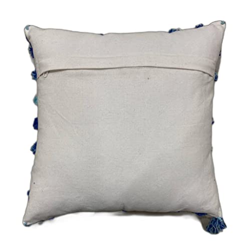 Image of Sofa Cushion Cover Cotton for Living Room Couch Soft Pillow Cover Size 16x16 Inch Blue Diamond Pack of 1