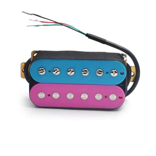 エレキギターピックアップキット エレキギターピックアップ ハムバッカー デュアルコイル スプリットピックアップ 4導体ケーブル N-7.5K/B-15K 出力 ブルー/パープル(Bridge)