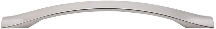 Top_Knobs Crest Pull Color Brushed Satin Nickel Hardware 6 1/4 Length Nouveau III Coll Contemporary Bar Handle Kitchen Drawer Cabinet Door Dresser Bathroom Metal Handle Interior Home
