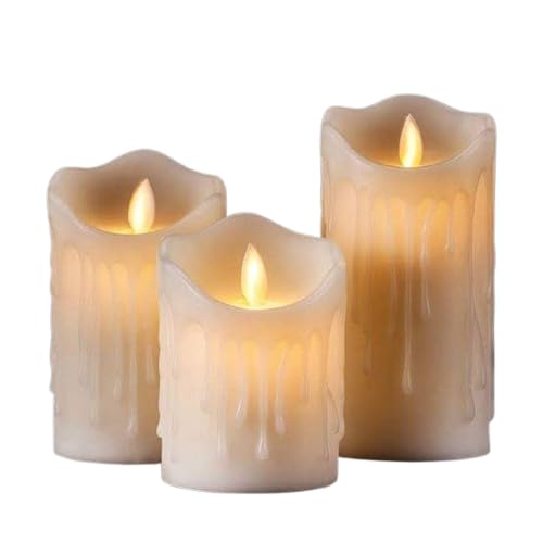 Set of 3 Small Flameless LED Candles – Battery Operated, Realistic Flickering Light (6 x 7 x 9 cm) – Safe & Smokeless Decorative Lights-image-6