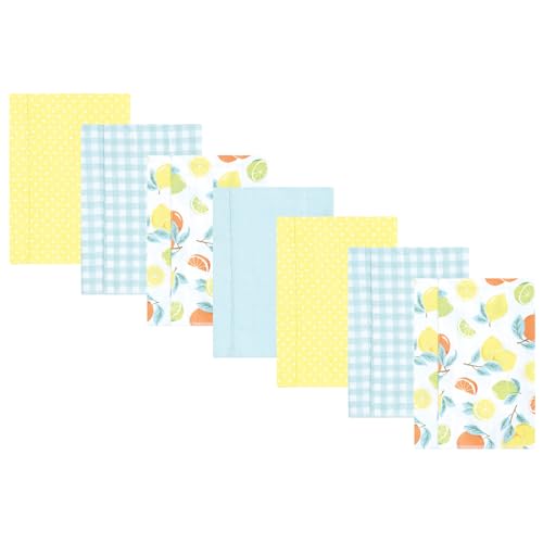 Image of Hudson Baby Unisex Baby Flannel Burp Cloth 7pk, Citrus Mint, One Size