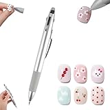 5 in 1 Nail Art Dotting Pen, Nail Dotting Pen Press Type 5 in 1, Nail Tip Dot Paint in Ballpoint Pen Design Manicure Kit,Professional Nail Art Tool for Beauty Salons DIY (1 Pcs)