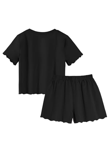 Image of Girl's 2 Piece Outfits Cute Summer T-Shirt and Graphic Shorts Clothing Sets