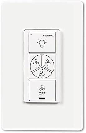 Smart Ceiling Fan Control Switch and Light Wall Switch, 1-Gang Light Switch & 3 Speed Fan Controller, Compatible with Alexa/Google Home/Siri/APP, Neutral Wire Needed