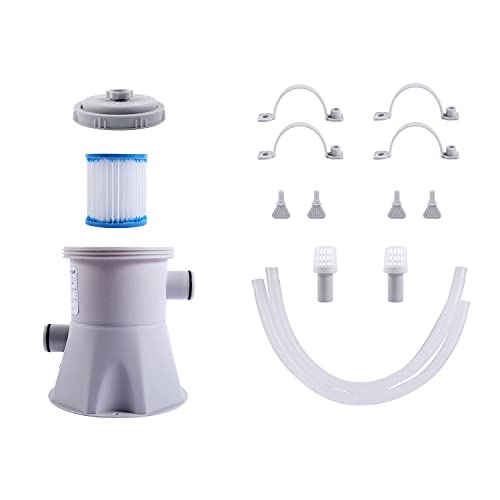 300 Gal Pool Filter Pump for Above Ground Pool with Cartridge Filter, Swimming Pool Filter Pump for compatible with Intex Pool Pump, Metal Frame Pool, Inflatable Pool Upgraded Cartridge Filter Pump