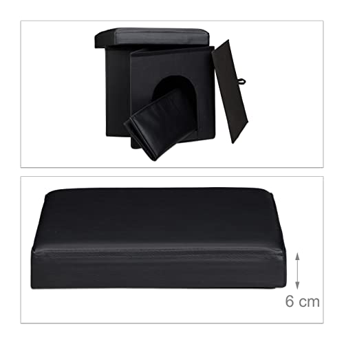 Relaxdays 2 teiliges Hunde Set XL, Hundebox Sitzhocker, Tierhöhle, Hundebett schwarz, Doppelnapf höhenverstellbar, Futterstation