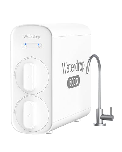 Waterdrop G5P500 Filtre à Eau à Osmose Inverse, Certifié NSF/ANSI 372, Système D'osmose Inverse à 7 Étapes, Système de Filtration d'Eau OI 500G, 2:1 Pur à Drainer, Réduit les TDS PFAS, Sans BPA Waterdrop G5P500 Filtre à Eau à Osmose Inverse, Certifié NSF/ANSI 372, Système D'osmose Inverse à 7 Étapes, Système de Filtration d'Eau OI 500G, 2:1 Pur à Drainer, Réduit les TDS PFAS, Sans BPA