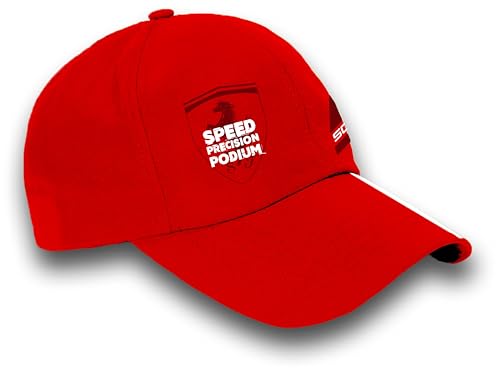 Image of FBC 057 - new fer rari rac ing Racing Bike Funky Racing Automotive Car Supercar Motorcycle - Adjustable Cap Red