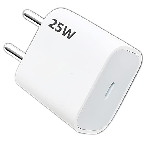 Image of 25W High-Speed Charger Adapter Compatible for iPhone 14 /14 Plus / 14 Pro /14 Pro Max, iPhone 13 /13 Pro Max /13 Mini /12 /12 Mini /12 Pro Max, 11 /X /XS Series with PD Charging Adaptor [25 Watt], White