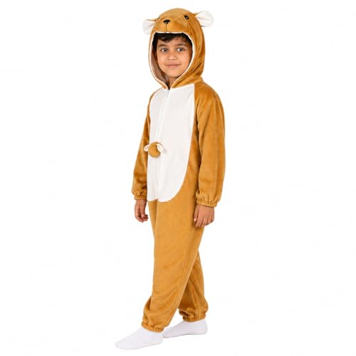 Image of Raj Costume Animal Fancy Dress Costume for Boys & Girls | Hooded Full Body Wildlife Zoo Animal Jumpsuit | Soft Costume for School Function, Fancy Dress, Halloween, Birthday, Cosplay & Role Play
