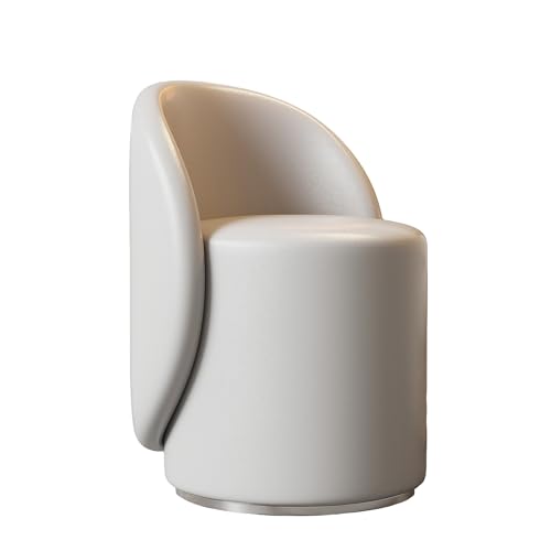 Otomana redonda Boucle, taburete con reposapiés para sala de estar, dormitorio, asiento de tocador moderno