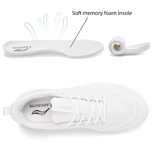 Lamincoa Women Walking Shoes Non Slip Running Sneakers Lightweight Athletic Gym Workout Tennis Shoes 6