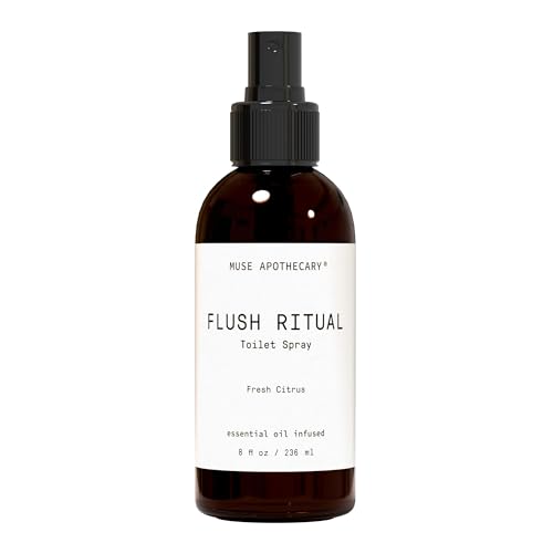 Muse Apothecary Flush Ritual - Aromatic &amp; Refreshing Toilet Spray, Use Before You Go, 8 oz, Infused with Natural Essential Oils - Fresh Citrus