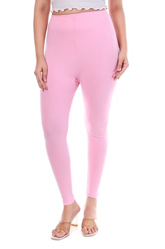 Image of TPF Women Solid Cotton Lycra Stretchable Leggings | Comfortable Ankle-Length Slim Fit Leggings for Women & Girls | Soft, Breathable Wear Bottoms