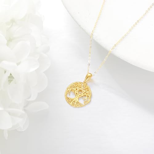 KECHO 14K Solid Gold Tree of Life Pendant Necklace 14K Real Gold Jewelry Anniversary Christmas Birthday Gifts for Women3