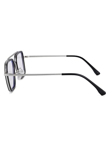 Image of HASHTAG EYEWEAR Clip on Sunglasses Metal Frame Eyeglasses for Men & Women | Sunglass For Women Stylish | Goggles For Unisex | UV Protected Eyeglasses | Medium
