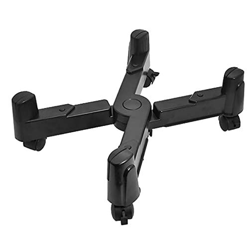 Soporte para torre de PC práctico, soporte móvil para CPU, carrito ajustable con 5 ruedas giratorias, se adapta a la mayoría de las cajas bajo escritorio (Negro) miniatura 1