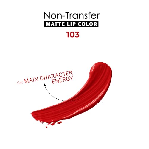Image of Blue Heaven Non Transfer Matte Lip Color, Long Lasting upto 8 hrs, Light Weight & Smudge Proof, Non Transfer Liquid Lipsticks for Women, 103, 2.8ml