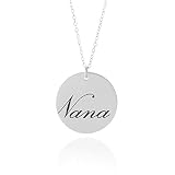 Nana Necklace - 5/8" Sterling Silver Necklace For Grandma