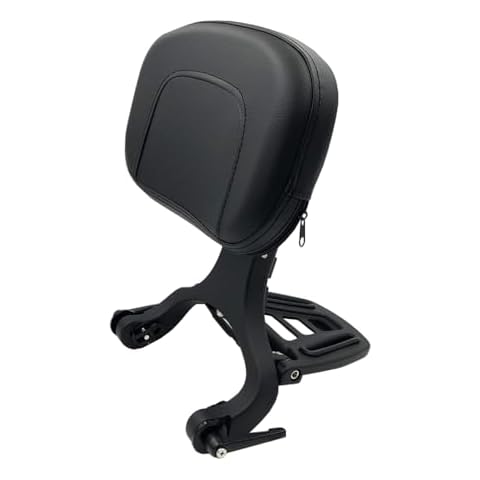 M Maintenanse Adjustable Sissy Bar Backrest With Folding Luggage Rack For Harley/Indian/BMW R18/Honda,Black Cover
