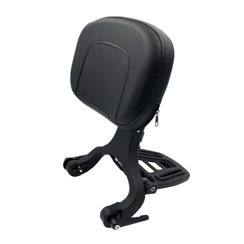M Maintenanse Adjustable Sissy Bar Backrest With Folding Luggage Rack For Harley/Indian/BMW R18/Honda,Black