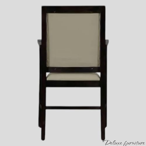 Image of Solid Wooden Chair | Arm Chair for Living Room, Bedroom & Home (48D x 53W x 99H Centimeters (Peshtigo-Warm Chestnut, One Seat)