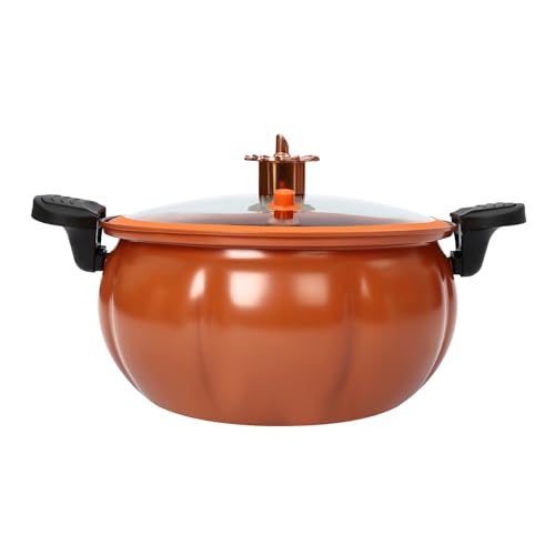 BYGOVICE Non-Stick Micro Pressure Cooker, 8L Large Capacity Pumpkin Micro Pressure Pot, Easy to Clean Pressure Cookers for Gas Cooking for Kitchen Stew Pot, Orange