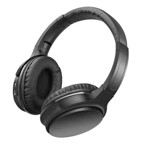 Casque pliable sans fil noir musique extérieur sport avec haut-parleur 40mm