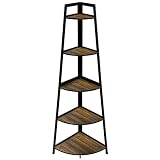 WTZ Corner Shelf, 5 Tier Bookshelf, 70.8 Inch Tall Bookcase, Open Ladder Book Case, Modern Bamboo Co