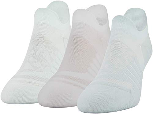 Under Armour Women's Breathe No Show Tab Socks, 3-Pairs, Enamel/White, Shoe Size: Womens 6-9