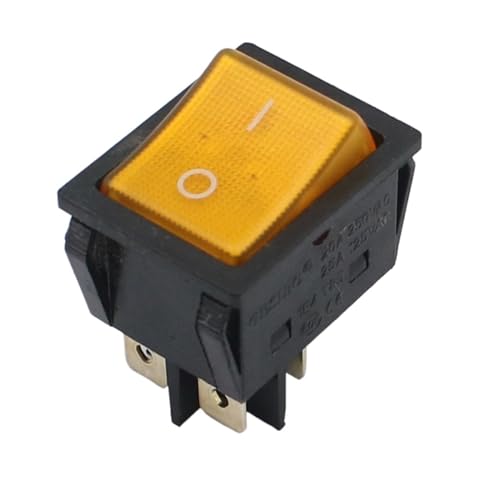 Interrupteur lumineux orange 16A KCD4 pour coupure d'alimentation e/s