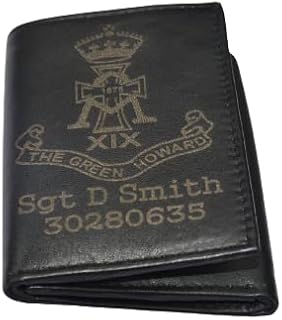 THE GREEN HOWARDS ARMY WALLET PERSONALISED GIFT ENGRAVED WITH ANY NAME & NUMBER