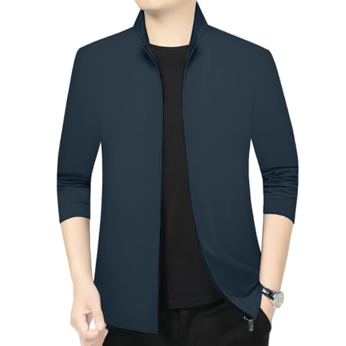 Veste de printemps homme à col montant style business décontracté veste unie polyvalente