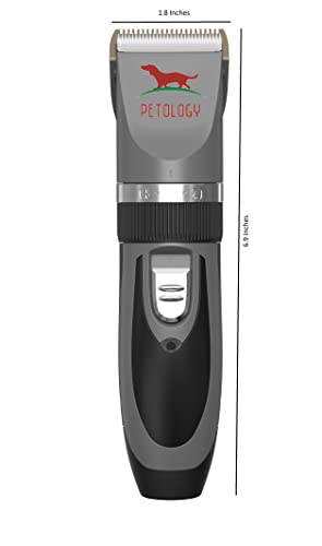 Image of PETOLOGY Unisex Professional Automatic Rechargeable Pet Hair Trimmer for Dogs & Cats Grooming Machine Wireless, Grey