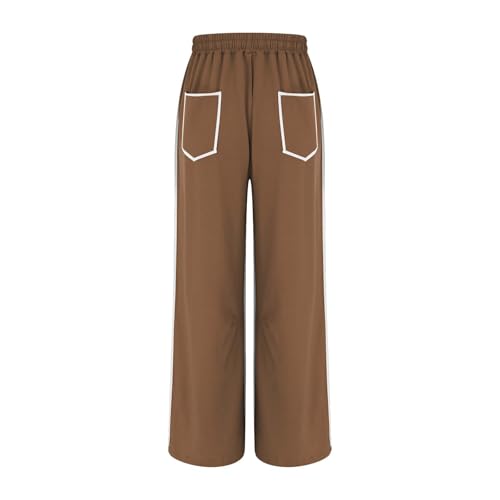 Image of Barrel Pants Women Casual Cargo Wide Leg Baggy Sweatpants Drawstring High Waisted Lounge Palazzo Pants with Pockets