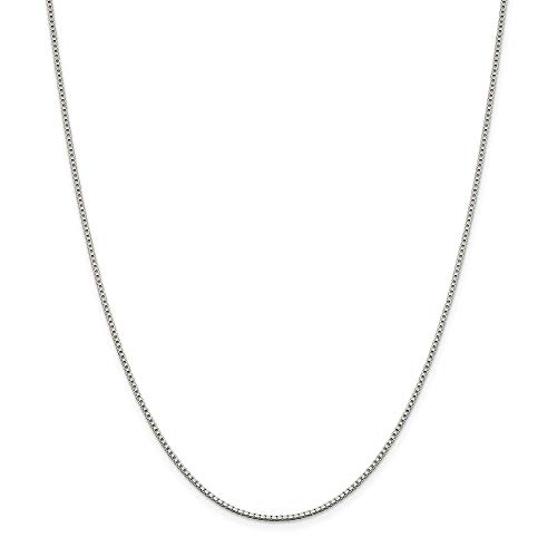 Black Bow Jewelry 1.4Mm Rhodium-Plated Sterling Silver Solid Box Chain Necklace, 36 Inch #TOP25